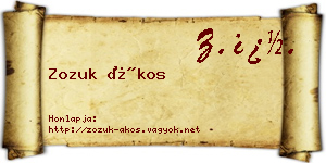 Zozuk Ákos névjegykártya
